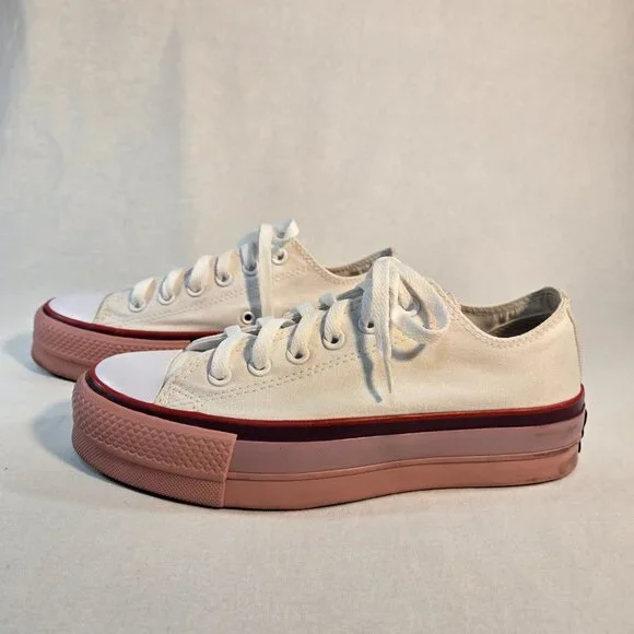 CONVERSE X O.P.I CTAS Lift Ox Canvas 566557C Pure Silver/White/Pink Size US 7.5 - Picture 2 of 16